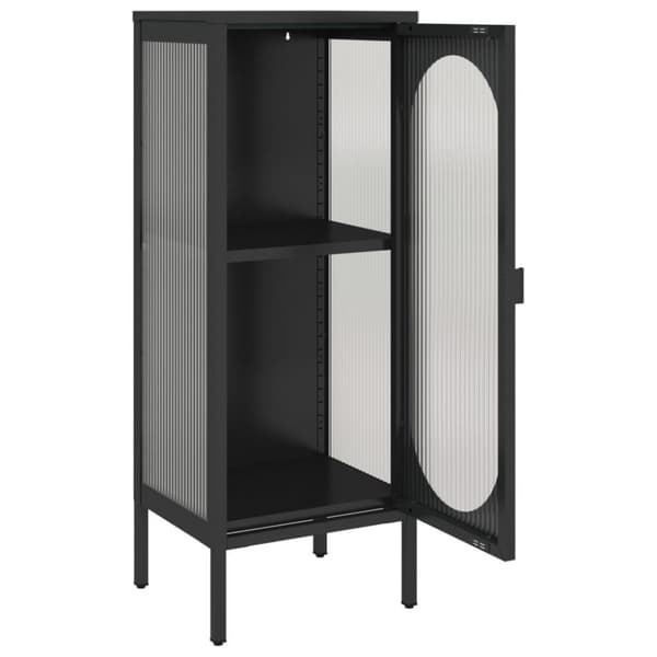 vidaXL Skjenk svart 40x35x105 cm glass og stål