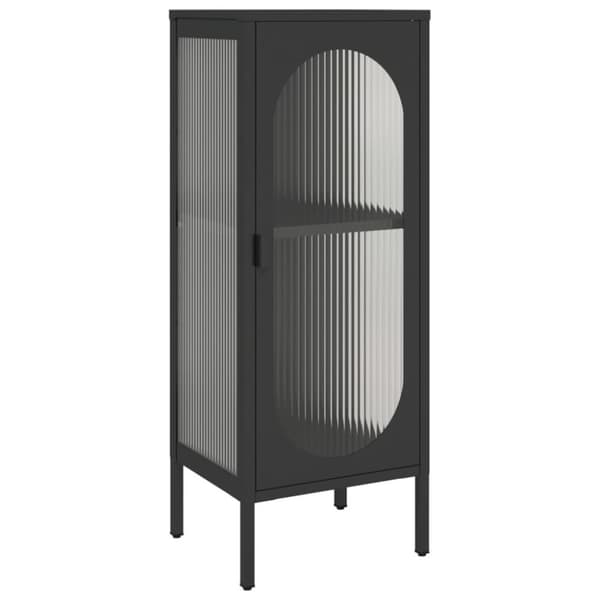 vidaXL Skjenk svart 40x35x105 cm glass og stål