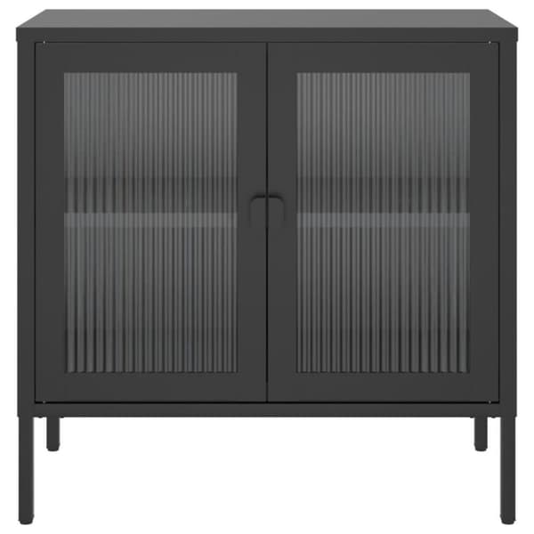 vidaXL Skänk svart 70x35x70 cm glas och stål