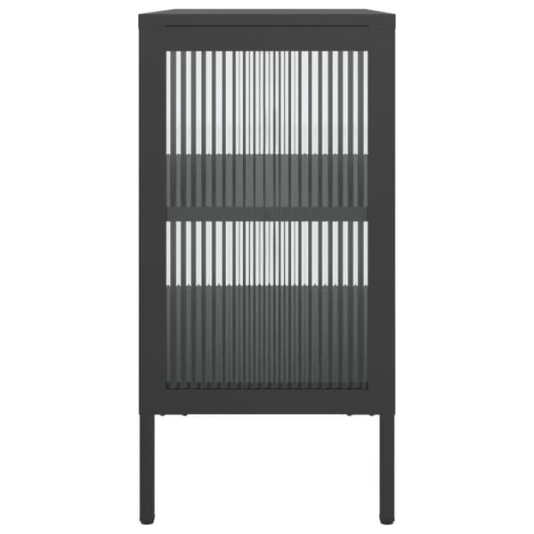 vidaXL Skänk svart 70x35x70 cm glas och stål
