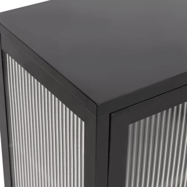 vidaXL Skänk svart 70x35x70 cm glas och stål