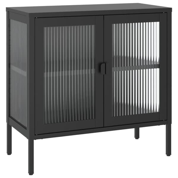 vidaXL Skjenk svart 70x35x70 cm glass og stål