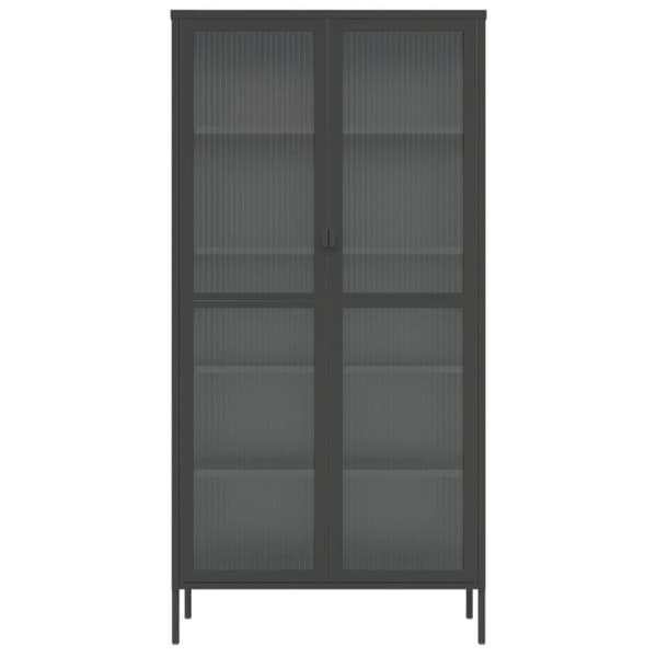 vidaXL Highboard svart 85x40x180 cm glass og stål