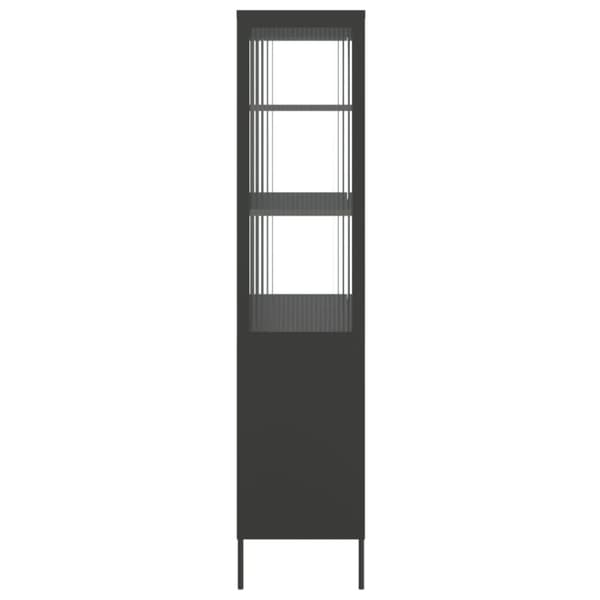vidaXL Highboard svart 90x40x180 cm glass og stål