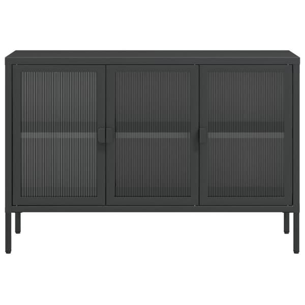 vidaXL skænk 105x35x70 cm glas og stål sort
