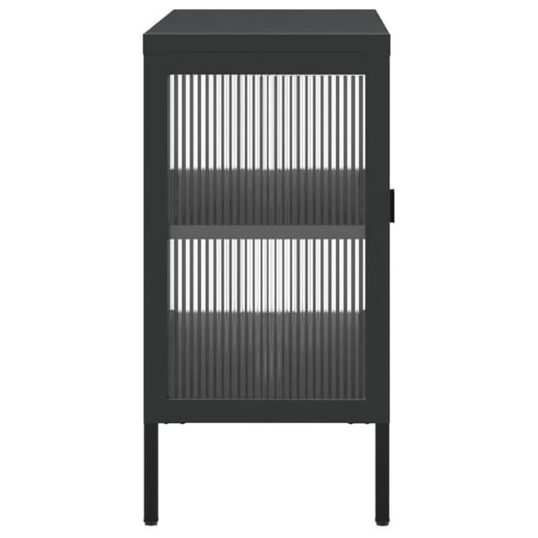 vidaXL skænk 105x35x70 cm glas og stål sort
