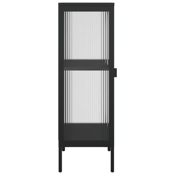 vidaXL skænk 40x35x105 cm glas og stål sort