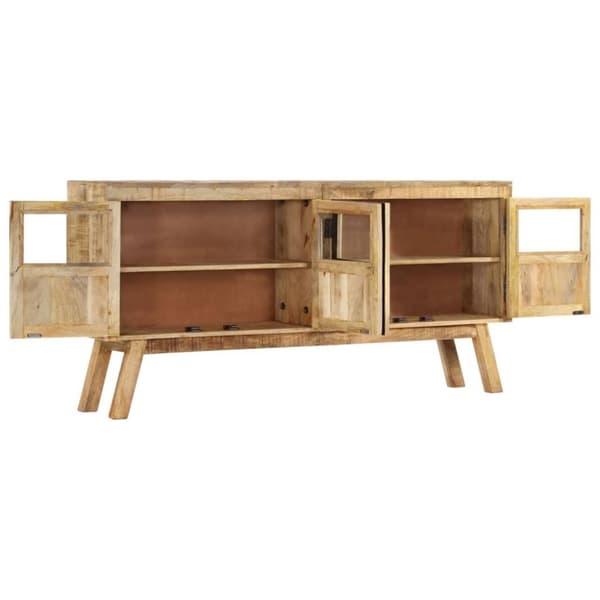 vidaXL Senkki ruskea ja musta 160x30x76 cm täysi mangopuu