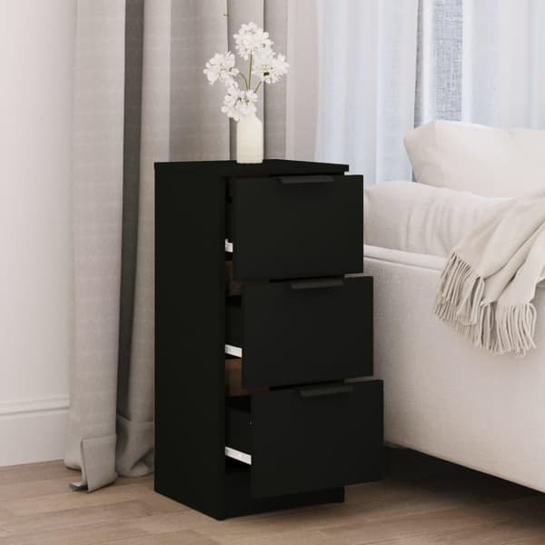 vidaXL skænk 30x30x70 cm konstrueret træ sort