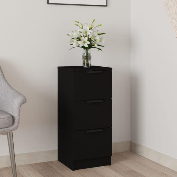 vidaXL skænk 30x30x70 cm konstrueret træ sort