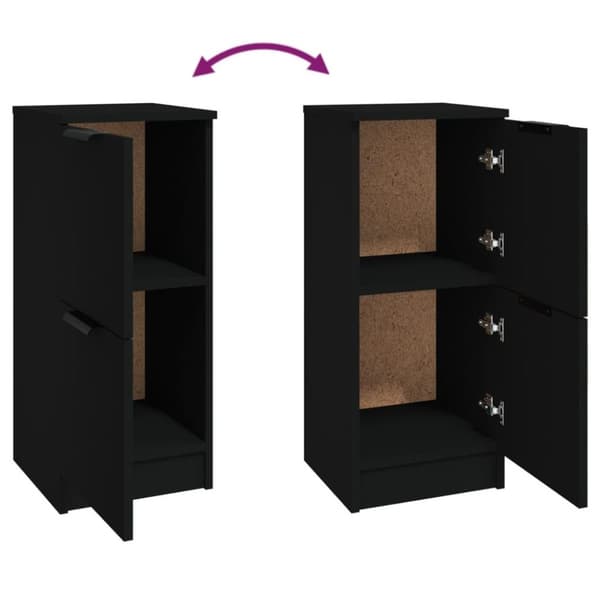vidaXL Skjenker 2 stk svart 30x30x70 cm konstruert tre