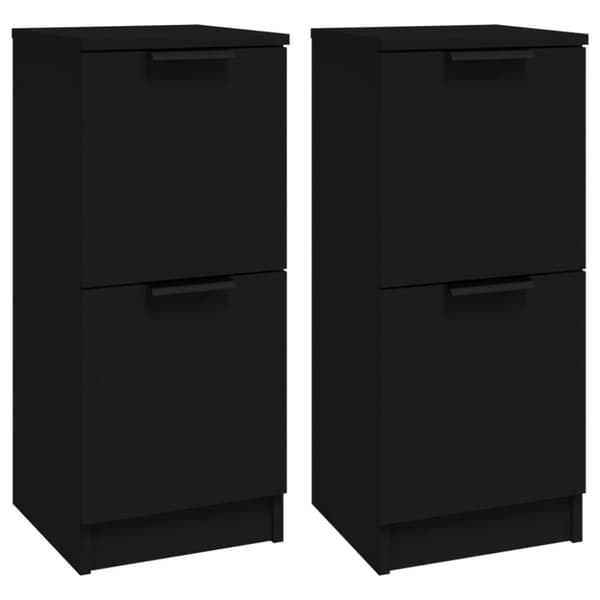 vidaXL Skjenker 2 stk svart 30x30x70 cm konstruert tre