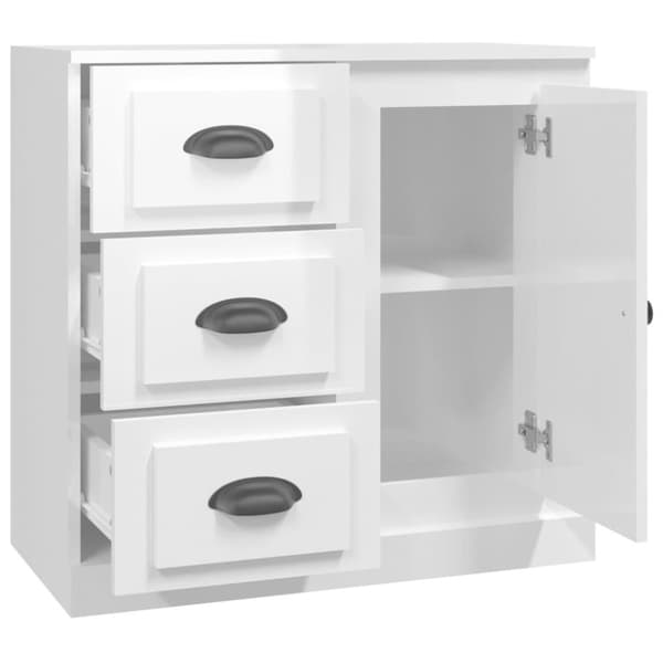 vidaXL Skjenk høyglans hvit 70x35,5x67,5 cm konstruert tre