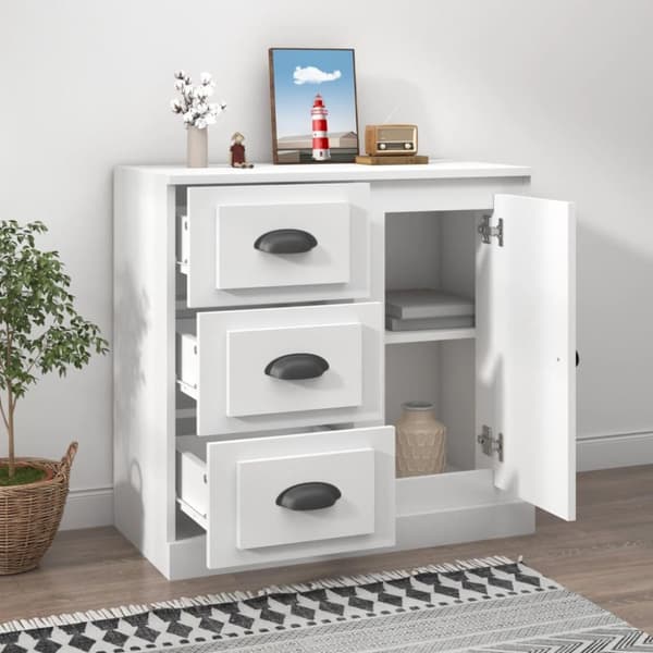 vidaXL skænk 70x35,5x67,5 cm konstrueret træ hvid