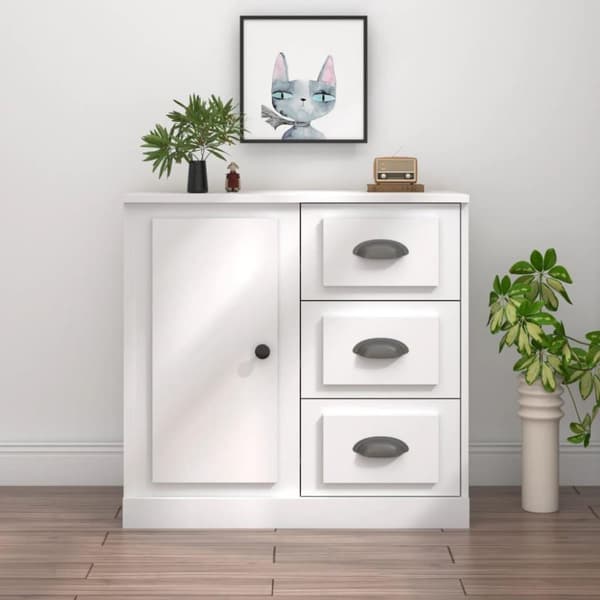 vidaXL skænk 70x35,5x67,5 cm konstrueret træ hvid
