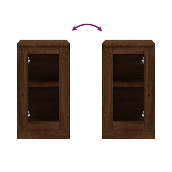 vidaXL Senkit 2 kpl ruskea tammi 37,5x35,5x67,5 cm tekninen puu