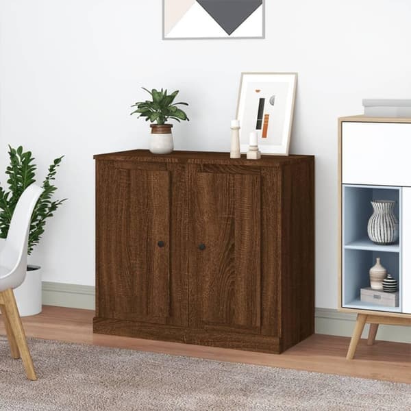 vidaXL Senkit 2 kpl ruskea tammi 37,5x35,5x67,5 cm tekninen puu