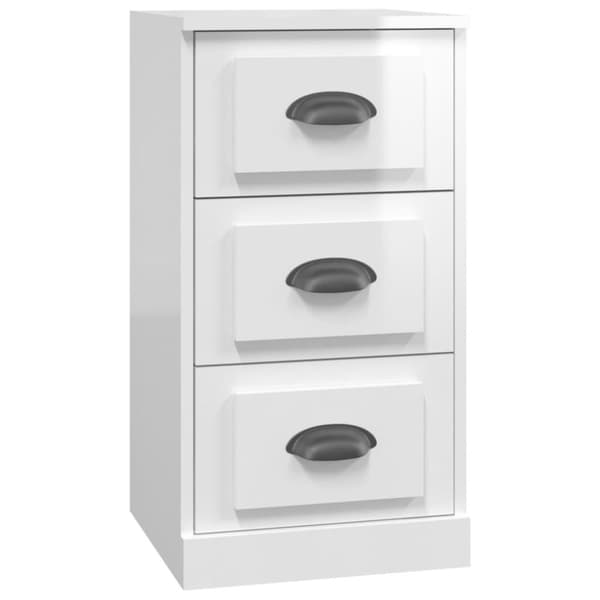vidaXL skænk 36x35,5x67,5 cm konstrueret træ hvid højglans