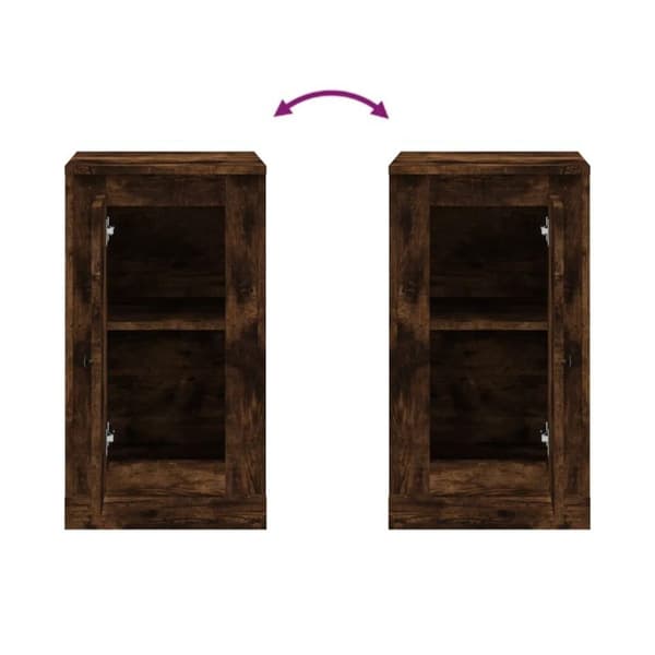 vidaXL Skjenk røkt eik 37,5x35,5x67,5 cm konstruert tre
