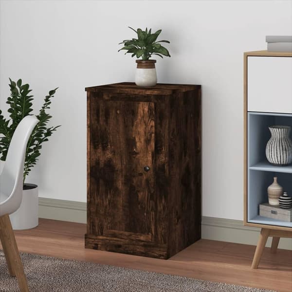 vidaXL Skjenk røkt eik 37,5x35,5x67,5 cm konstruert tre