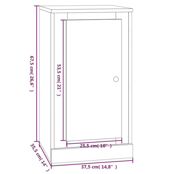 vidaXL Skjenk betonggrå 37,5x35,5x67,5 cm konstruert tre