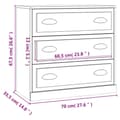 Miniatyrbilde 10 av 11: vidaXL Skjenk høyglans hvit 70x35,5x67,5 cm konstruert tre