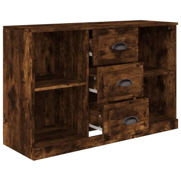 vidaXL Skänk rökfärgad ek 104,5x35,5x67,5 cm konstruerat trä