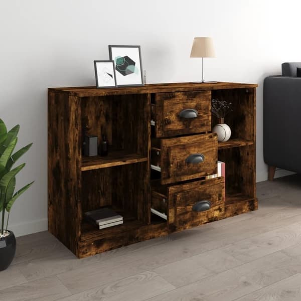 vidaXL Skänk rökfärgad ek 104,5x35,5x67,5 cm konstruerat trä