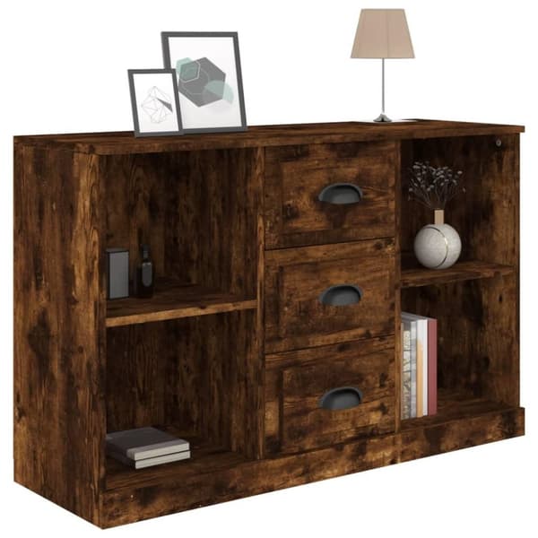 vidaXL Skänk rökfärgad ek 104,5x35,5x67,5 cm konstruerat trä