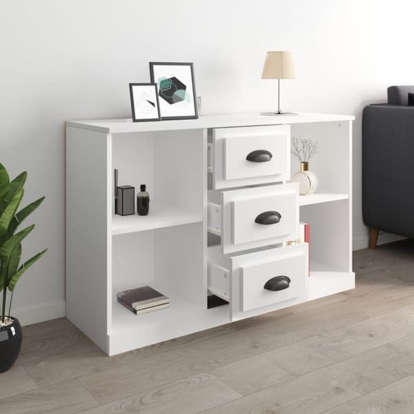 vidaXL Skjenk hvit 104,5x35,5x67,5 cm konstruert tre