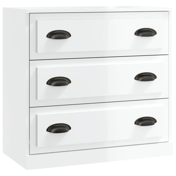 vidaXL Senkki korkeakiilto valkoinen 70x35,5x67,5 cm tekninen puu