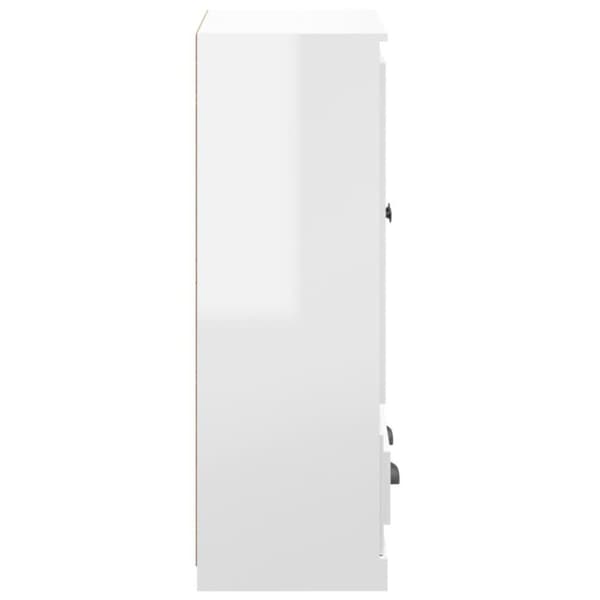 vidaXL skænk 60x35,5x103,5 cm konstrueret træ hvid højglans