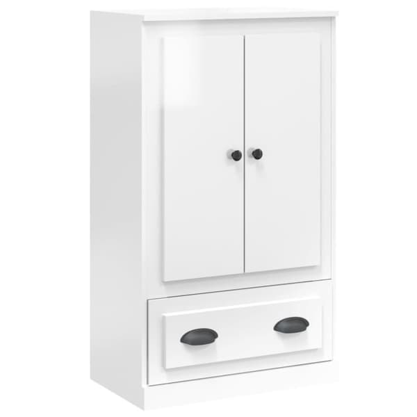 vidaXL skænk 60x35,5x103,5 cm konstrueret træ hvid højglans