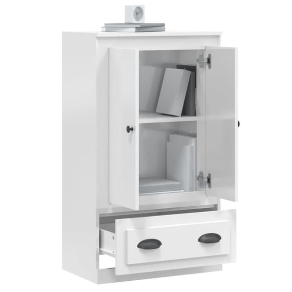vidaXL Highboard høyglans hvit 60x35,5x103,5 cm konstruert tre