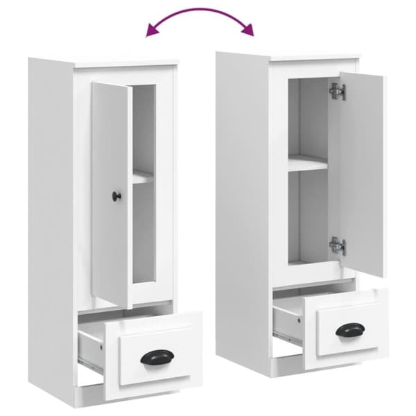 vidaXL Highboard hvit 36x35,5x103,5 cm konstruert tre