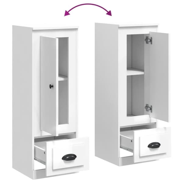 vidaXL Highboard høyglans hvit 36x35,5x103,5 cm konstruert tre