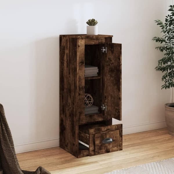 vidaXL skab 36x35,5x103,5 cm konstrueret træ røget egetræsfarve
