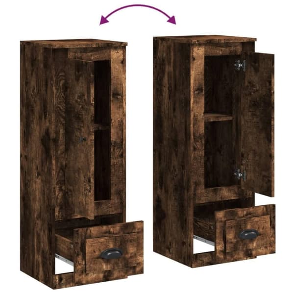 vidaXL skab 36x35,5x103,5 cm konstrueret træ røget egetræsfarve