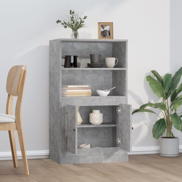 vidaXL skænk 60x35,5x103,5 cm konstrueret træ betongrå