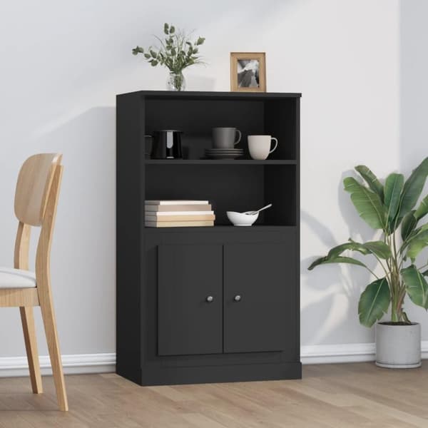 vidaXL skænk 60x35,5x103,5 cm konstrueret træ sort