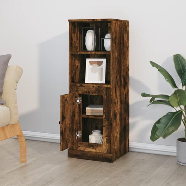 vidaXL Highboard røkt eik 36x35,5x103,5 cm konstruert tre