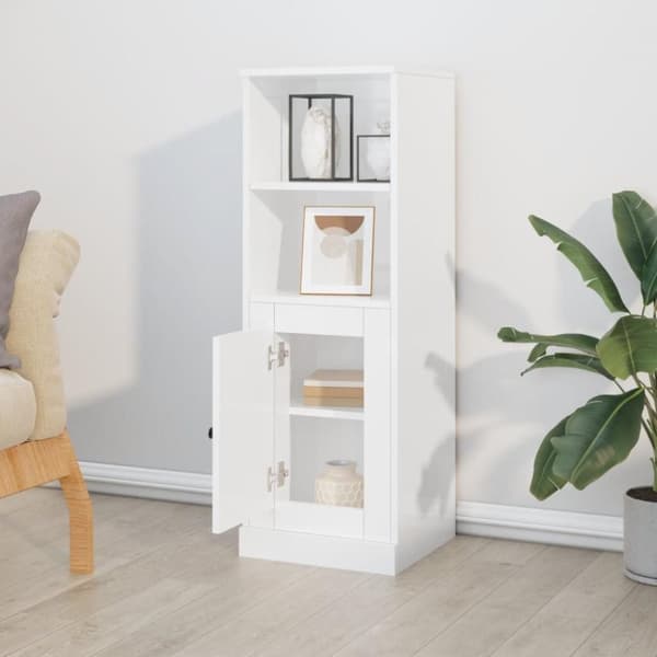 vidaXL skab 36x35,5x103,5 cm konstrueret træ hvid højglans