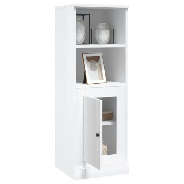 vidaXL skab 36x35,5x103,5 cm konstrueret træ hvid højglans