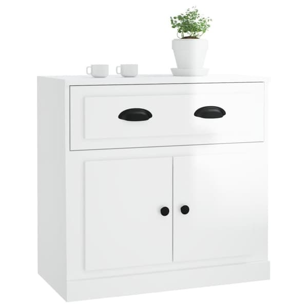 vidaXL skænk 70x35,5x67,5 cm konstrueret træ hvid højglans