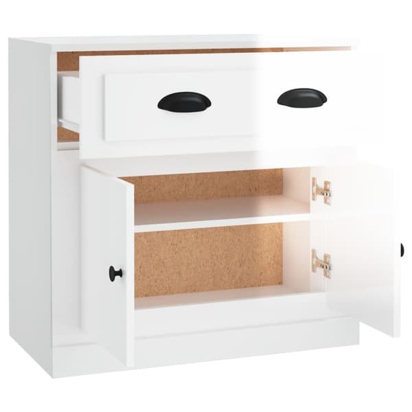vidaXL skænk 70x35,5x67,5 cm konstrueret træ hvid højglans