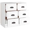 Miniatyrbilde 9 av 11: vidaXL Skjenk høyglans hvit 70x35,5x67,5 cm konstruert tre