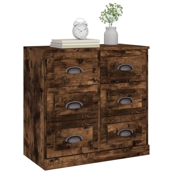 vidaXL Skänk rökfärgad ek 70x35,5x67,5 cm konstruerat trä