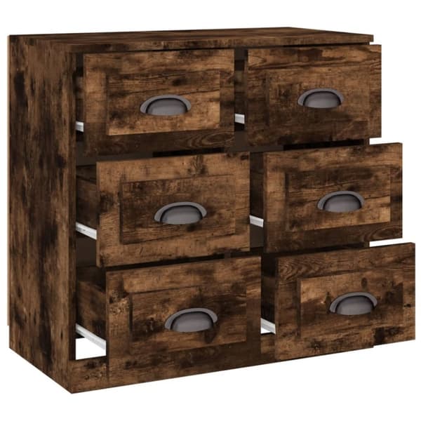 vidaXL Skänk rökfärgad ek 70x35,5x67,5 cm konstruerat trä