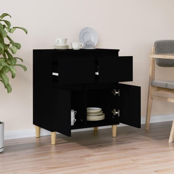 vidaXL skænk 60x35x70 cm konstrueret træ sort