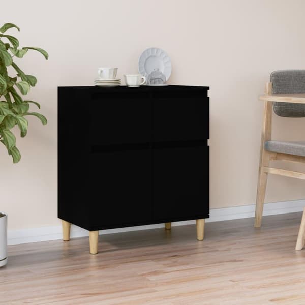 vidaXL skænk 60x35x70 cm konstrueret træ sort